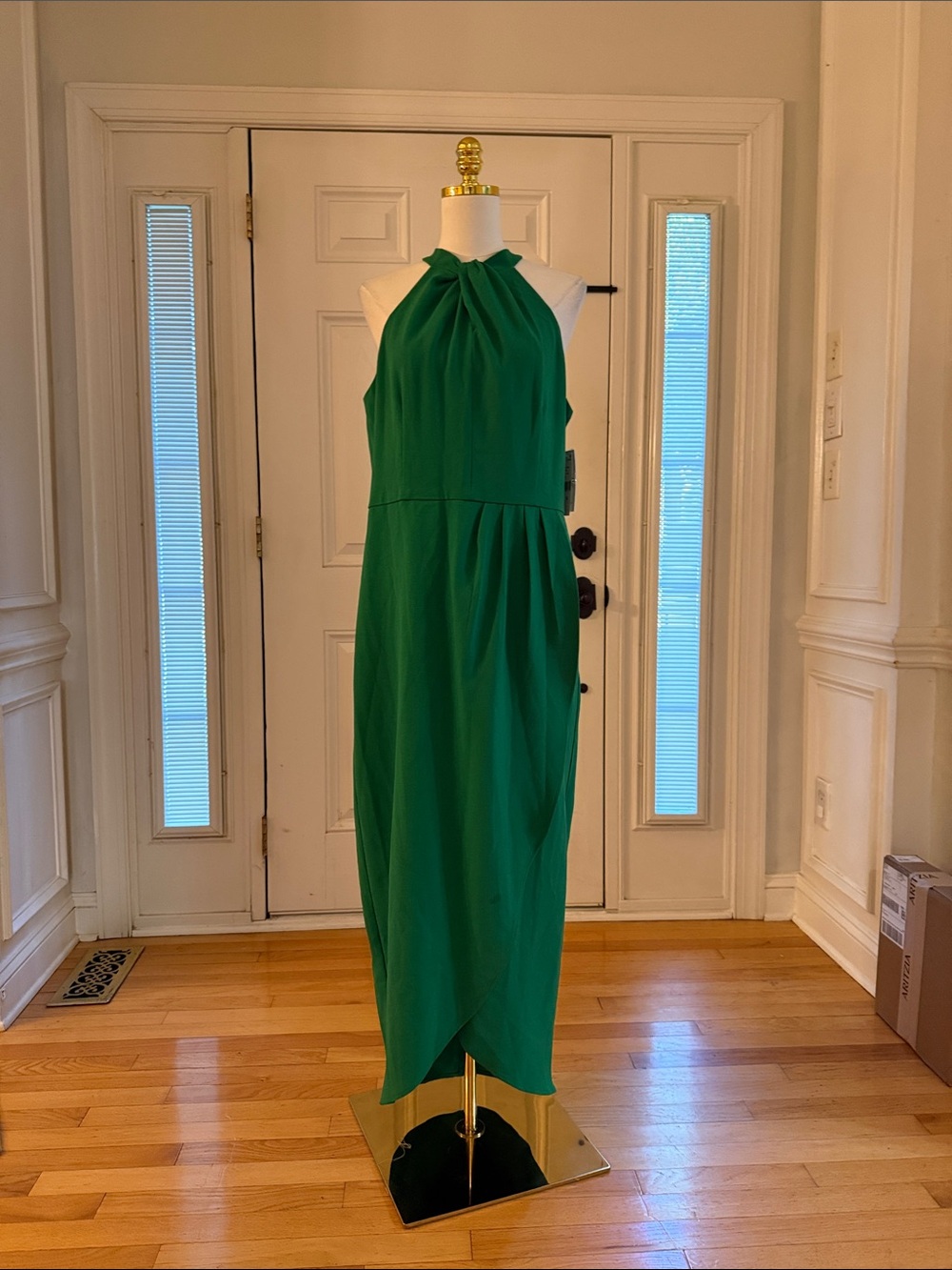 julia jordan Emerald Green One-Shoulder Midi Dress
